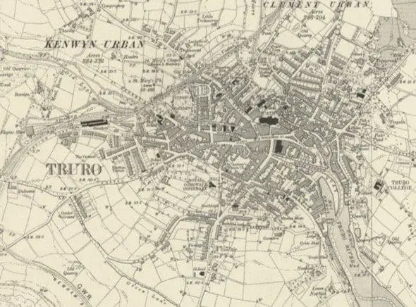 Old Map of Truro