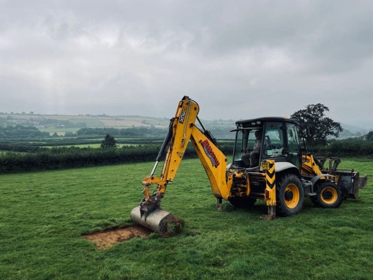 Excavator Digging Trial Pit